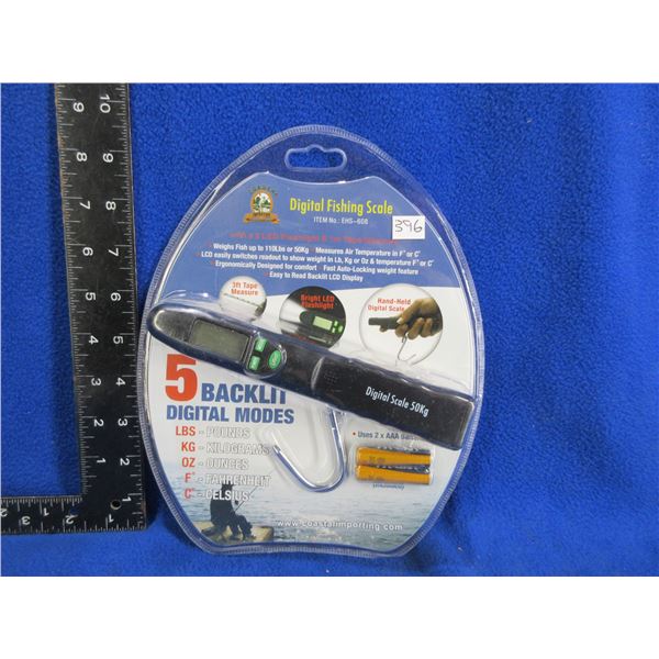 NEW - Coastal Importing Digital Fishing Scale w/ Flashlight & Tape Measure