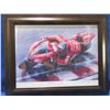 Image 1 : Framed Artist Proof - Motorcycle Racer by A. Lee Bivens, 64/100 - PICK UP ONLY