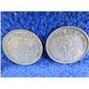 Image 4 : 2 Canadian 25 Cent Coins - .800 Silver - 1929, 1936