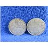 Image 1 : 2 Canadian 25 Cent Coins - .800 Silver - 1929 & 192? (Illegible)