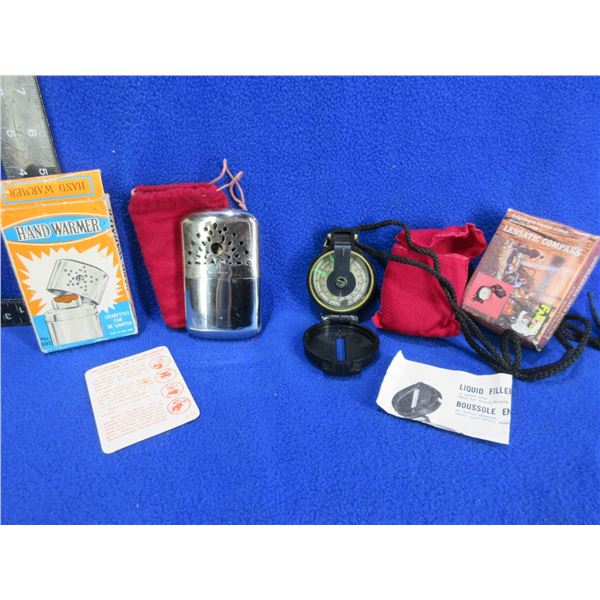 Vintage Jimmy Handwarmer and Engineer Lensatic Compass