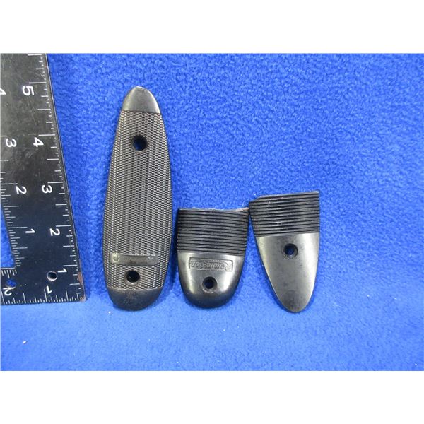 2 Remington Buttplates - 1 is Broken in Half - 3" C/C and 3 1/8" C/C (Broken)