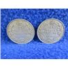 Image 1 : 2 Canadian 25 Cent Coins - .800 Silver - 1920, 1928