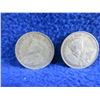 Image 4 : 2 Canadian 25 Cent Coins - .800 Silver - 1920, 1928