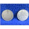 Image 1 : 2 Canadian 25 Cent Coins - .800 Silver - 1933, 1936