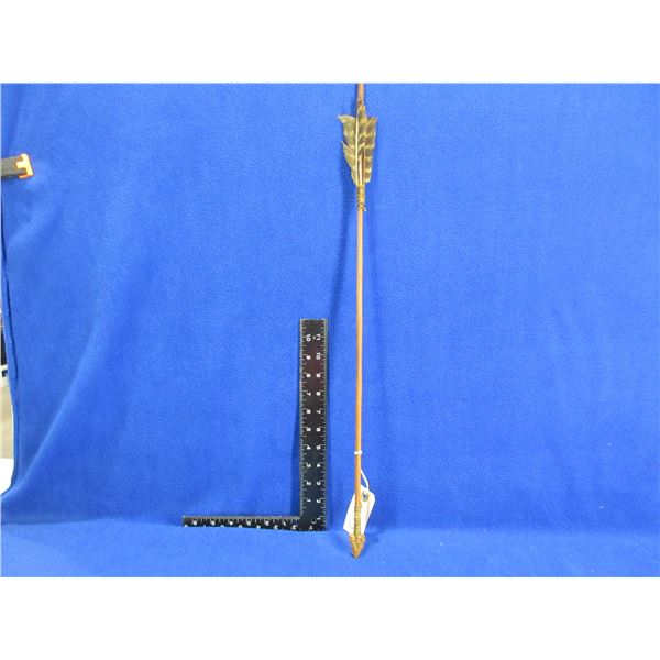 Vintage Native American Wood Arrow with Stone Arrowhead - 25"