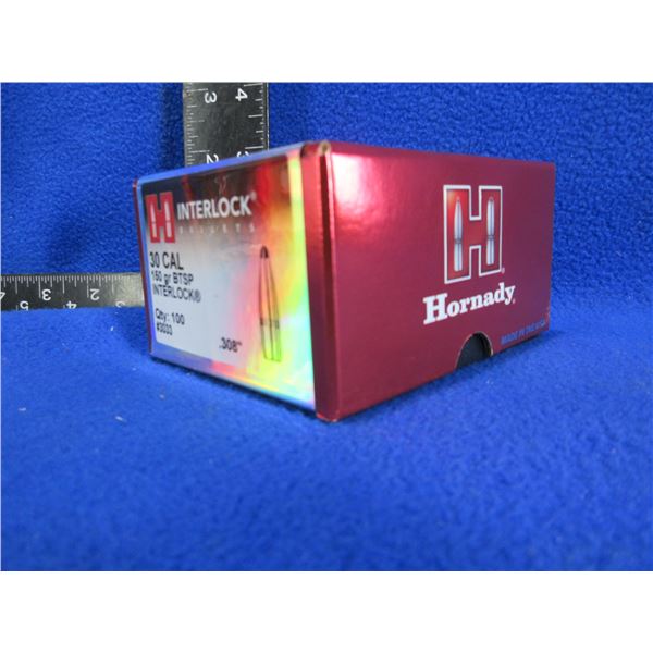 30 Cal. .308" 150gr BTSP Interlock Hornady Bullets - Sealed Box of 100