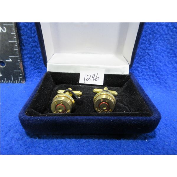 Pair of Cufflinks - 270 Win Federal Brass