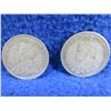 Image 4 : 2 Canadian 25 Cent Coins - .925 Silver - 1912, 1913