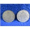 Image 1 : 2 Canadian 25 Cent Coins - .800 Silver - 1928, 1935