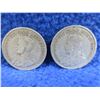 Image 4 : 2 Canadian 25 Cent Coins - .925 Silver - 1918 x 2