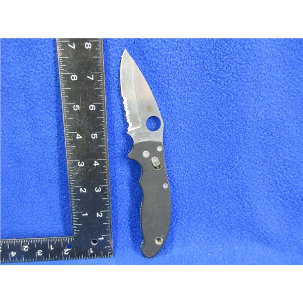 Spyderco Manix2 Folding Knife 3-3/8" Satin Serrated 154CM Blade
