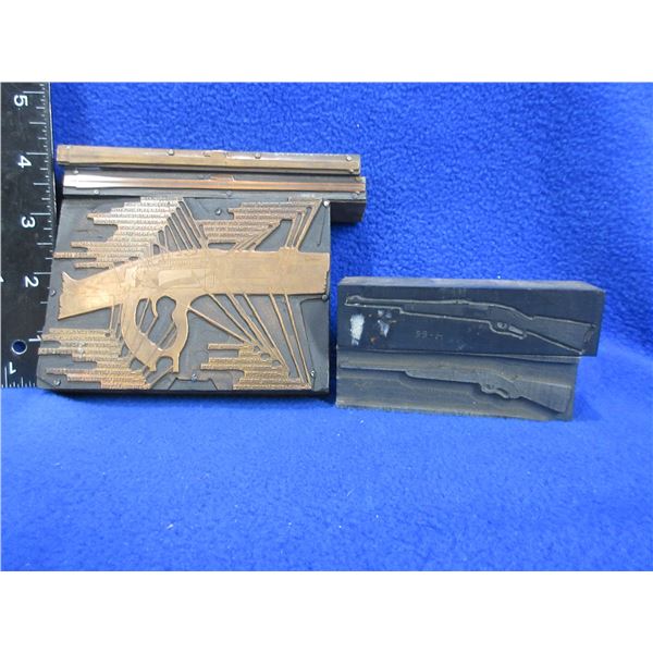 Antique Savage Printing Press Blocks - Set of Five