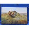 Image 1 : Framed Charles M. Russell Print on Canvas 1891 "Buffalo Hunt" - PICK UP ONLY