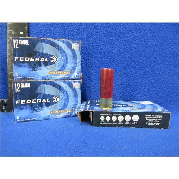 12 Ga. 2 3/4" 00 Buck Federal Shotshells (Pick Up or Ship by UPS Only)