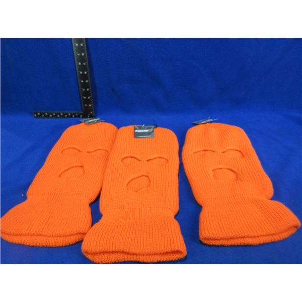 NEW - 3 GKS Orange Balaclavas - Style #77-6314 One Size