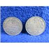Image 1 : 2 Canadian 25 Cent Coins - .800 Silver - 1920, 1933