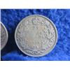 Image 3 : 2 Canadian 25 Cent Coins - .800 Silver - 1920, 1933