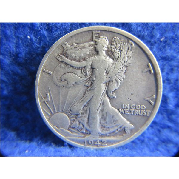 1942 USA "Walking Liberty Half Dollar" - .900 Silver