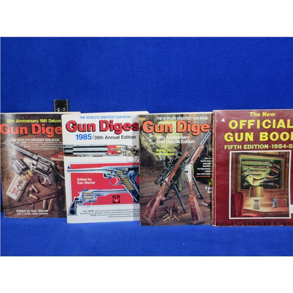 4 Books - Gun Digest x 3 (1981, 84 & 85), Official Gun Book 1954-55