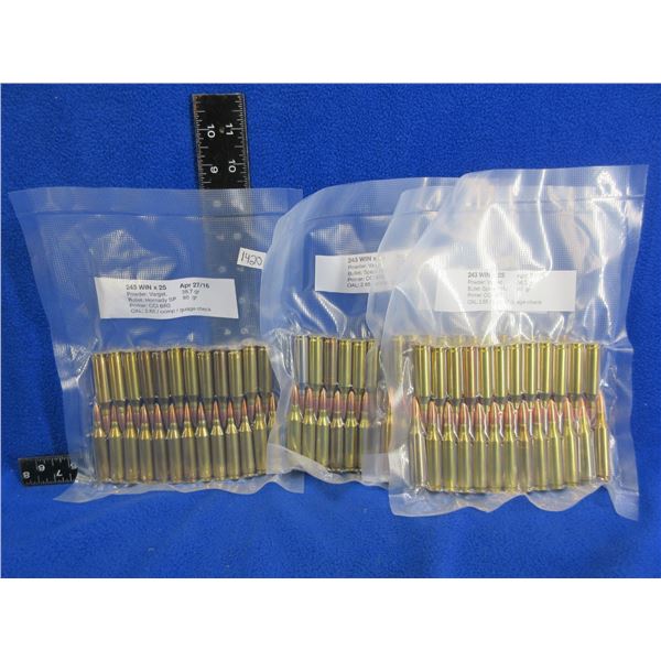 243 Win. Reloads - 4 Bags of 25 (Pick Up or Ship by UPS Only)