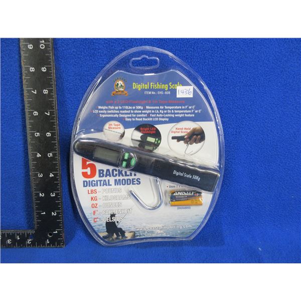 NEW - Coastal Importing Digital Fishing Scale w/ Flashlight & Tape Measure