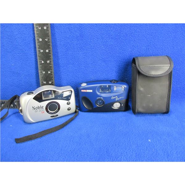 2 Cameras - Halina Ansco with Soft Case and Noble BF-200