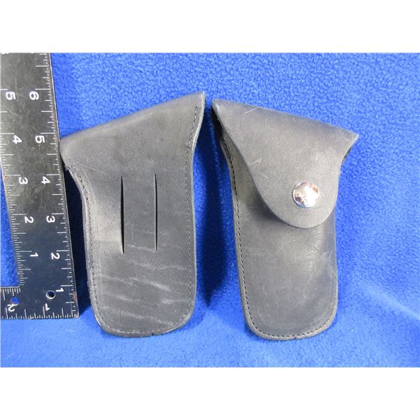 2 Leather Sheaths for Knife or Flashlight