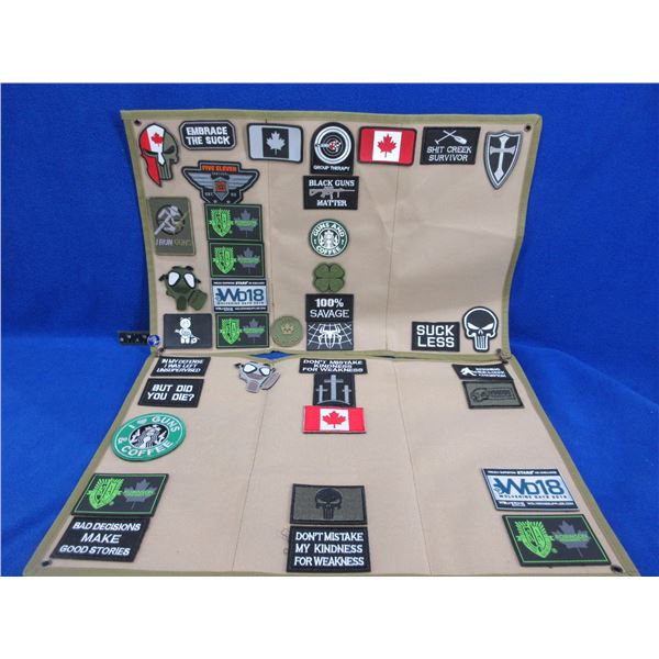 Lot of 39 Misc. Patches with 2 Velcro Display Boards