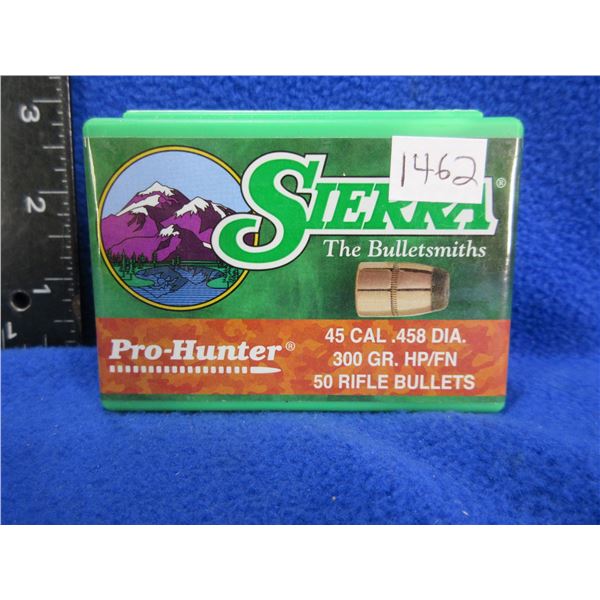 45 Cal. .458" 300gr HP/FN (45-70) Sierra Bullets - Sealed Box of 50