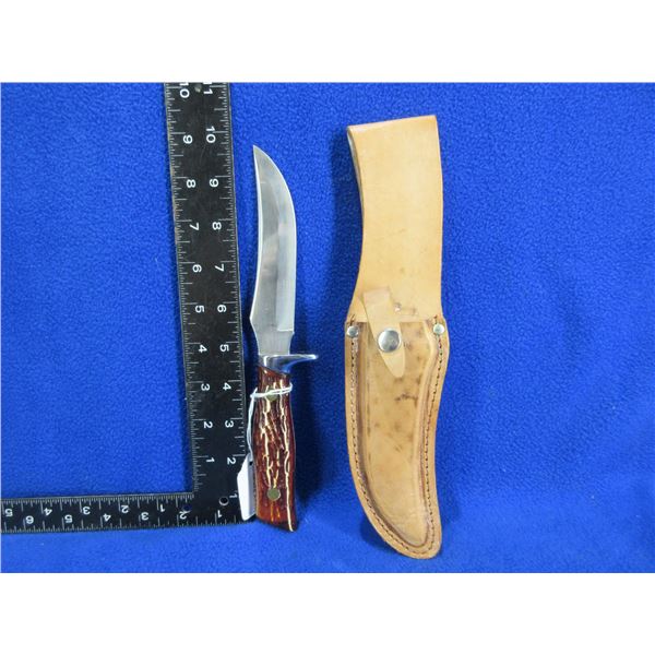 Tramontina Brasil Fixed Blade Bowie Knife with Leather Sheath