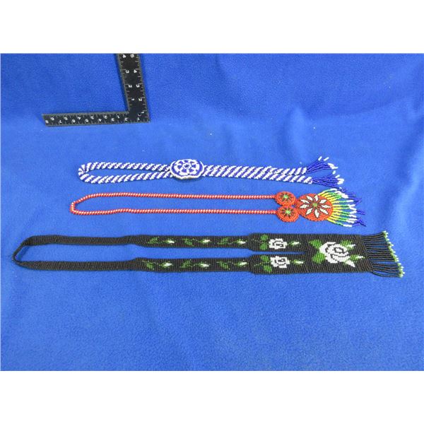 2 Beaded Necklaces and a Beaded Bolero Tie