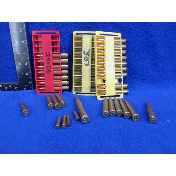 Lot of 41 Misc. Cartridges - 303 Brit, 25-06, 257 Rob, 300 Sav, Etc.
