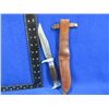 Image 2 : Fixed Blade Knife with Leather Sheath - 5" Blade, 9 1/4" Total Length