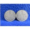 Image 1 : 2 Canadian 25 Cent Coins - .800 Silver - 1921, 1929