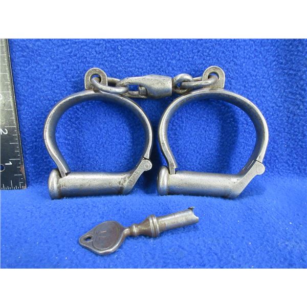Vintage Providence Tool Co. Handcuffs - Key is Broken