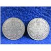 Image 1 : 2 Canadian 25 Cent Coins - .925 Silver - 1916, 1917