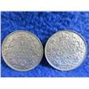 Image 1 : 2 Canadian 25 Cent Coins - .800 Silver - 1921, 1932
