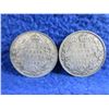 Image 1 : 2 Canadian 25 Cent Coins - .800 Silver - 1921, 1932