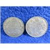 Image 1 : 2 Canadian 25 Cent Coins - .800 Silver - 1929, 1932