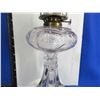 Image 2 : Vintage Coal Oil Lamp - Embossed glass does have a pinkish hue