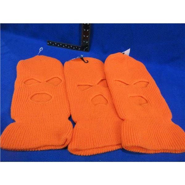 NEW - 3 GKS Orange Balaclavas - Style #77-6314 One Size