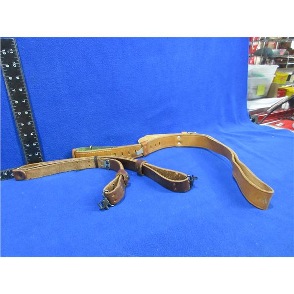 2 Leather Slings - 1 has Swivels