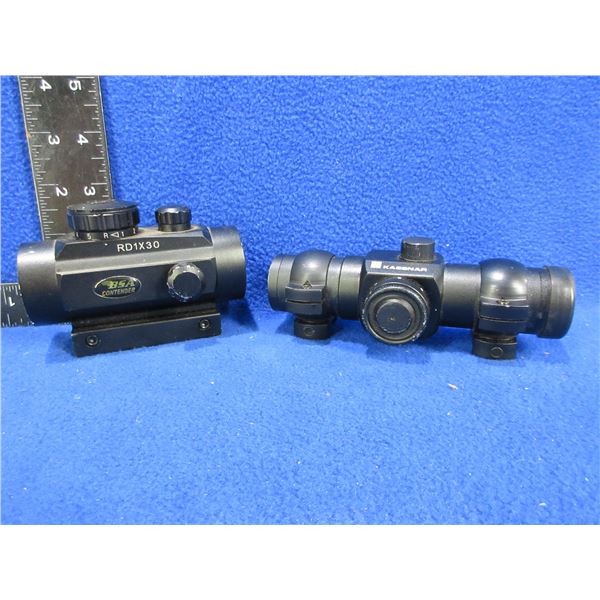 2 Red Dot Sights - Kassnar Rubydot & BSA Contendor RD1X30