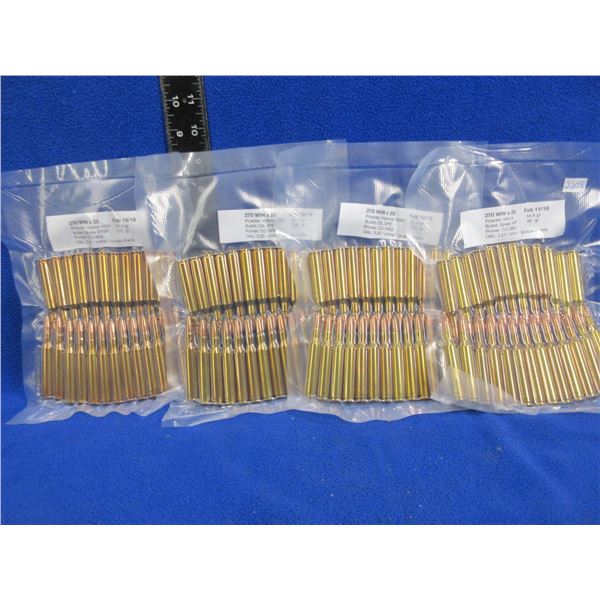 270 Win. Reloads - 4 Bags of 25 (Pick Up or Ship by UPS Only)