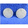 Image 1 : 2 Canadian 25 Cent Coins - .800 Silver - 1928, 1929