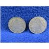 Image 1 : 2 Canadian 25 Cent Coins - .800 Silver - 1928, 1935