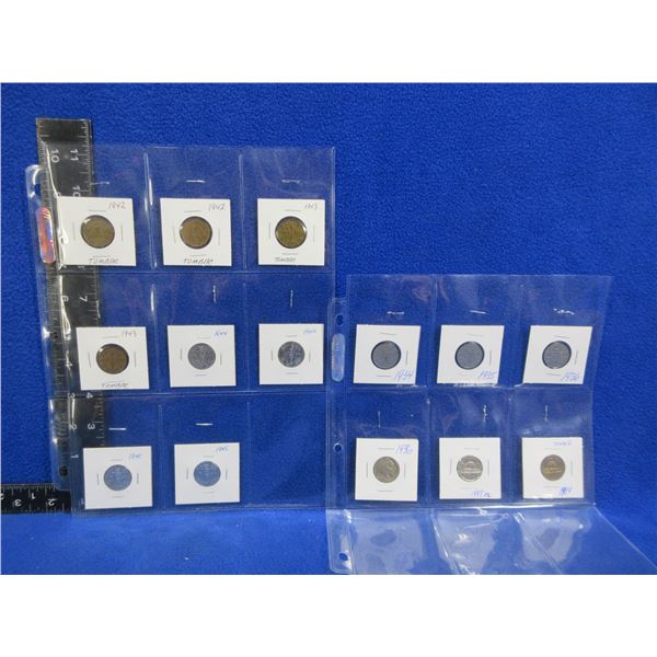 14 Canadian & USA 5 Cent Coins - Ranging from 1934 to 1989