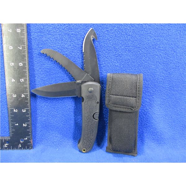 NEW - 3 Blade Utility Knife with Sheath