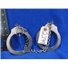 Image 2 : Vintage Handcuffs with 1 Key # 6371 - Peerless Handcuff Co.